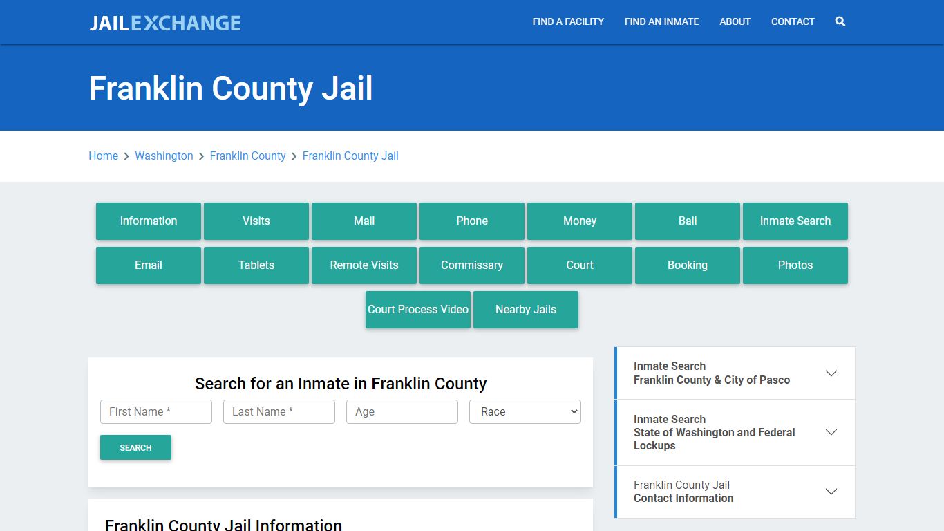 Franklin County Jail Roster Lookup, WA, Inmate Search